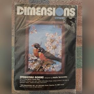 Dimensions Springtime Robin's Crewel Kit  #6155